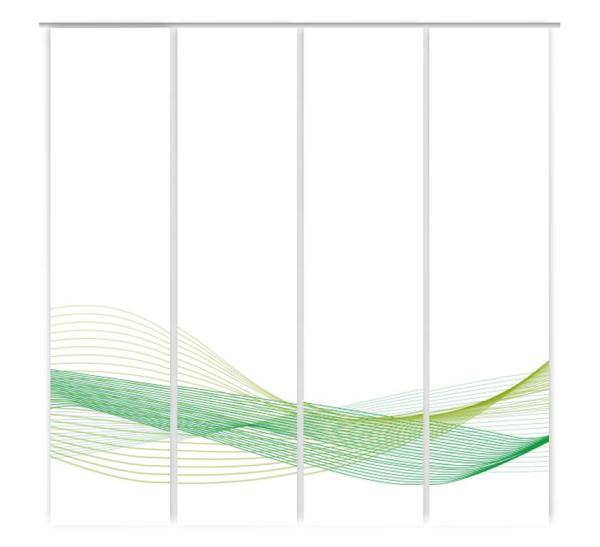 Stream Horizon green vario, Flächenvorhang 4er Set